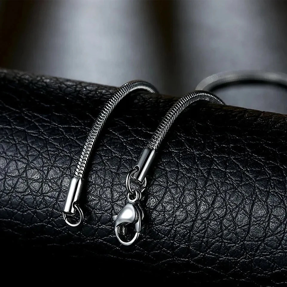 Modessie Silver Color Snake Chain Choker For Women Men Stainless Steel Necklace Minimalist Collar Jewelry  Party Gift