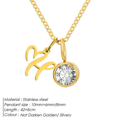 Modessie Light Luxury  Necklace Artistic Initials A-Z Pendant Ladies Minimalist Jewelry Gifts Stainless Steel Jewelry