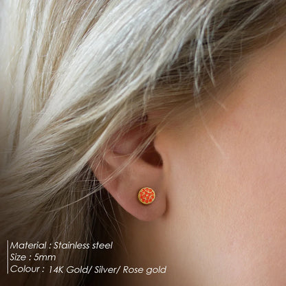 Modessie New Birthstone Pierced Earrings Zirconia Earrings Stainless Steel Jewelry Birthday Gift