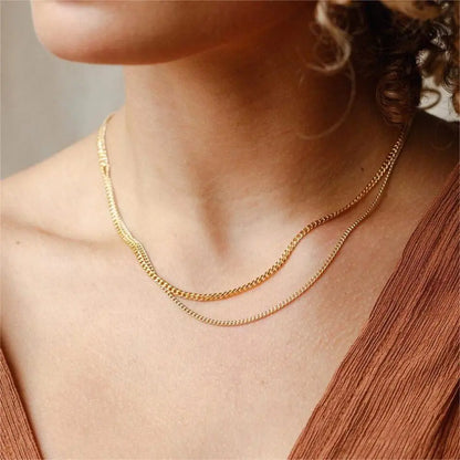 Modessie Men's Cuban Link Chain Necklace Stainless Steel Women Choker Colar Jewelry 2MM/3MM/4MM/6MM/8MM