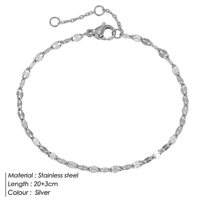 Stainless Steel Fish Lips Chain Anklet  For Women Summer Beach Foot Jewelry On The Leg Minimalist Anklets Female
