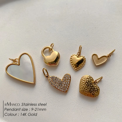 Modessie Bohemian Heart Charm Diy Earrings Bracelets Necklace Accessories  Making  Stainless Steel Jewelry