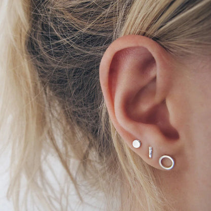 Modessie Girls Stainless Steel Stud Earrings for Women Office Small Round Earring Studs Minimalist Jewelry