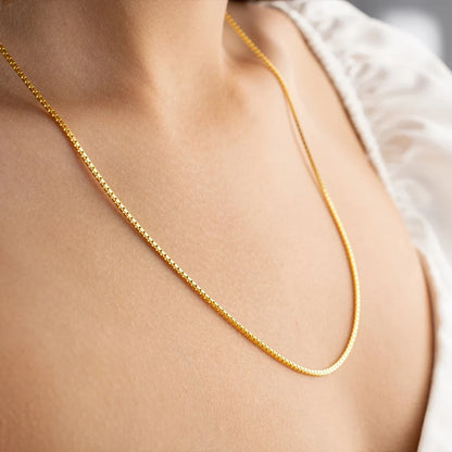 Modessie Men's Box Chain Necklace Stainless Steel Upgrade Lobster Clasp Adjustable Simple Short Accessories