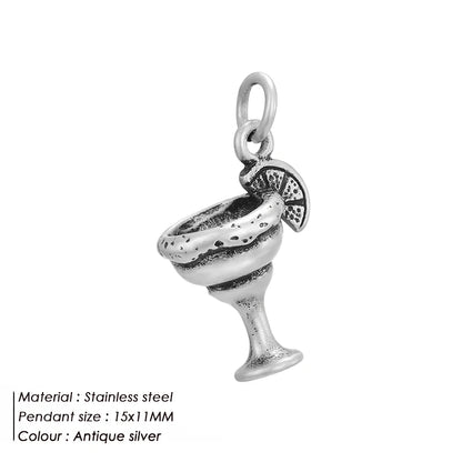 Modessie Fashion Boutique Jewelry Couple Silver Plated Small Pendant Simple Design Stainless Steel Accessories