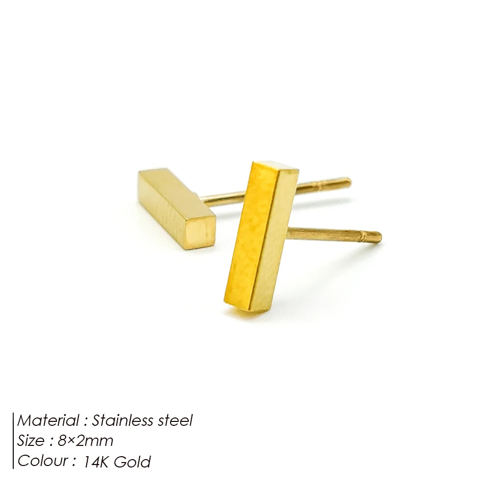 Modessie Girls Stainless Steel Stud Earrings for Women Office Small Round Earring Studs Minimalist Jewelry