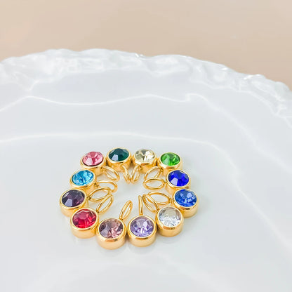 Modessie 12 Color Birthstone Pendant Month Zirconia Necklace Color Stone Accessories Birthday Gift