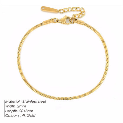 Modessie Snake Chain Anklet Stainless Steel  Adjustable Chain Ankle Gifts for Women Girls Jewelry Accessories