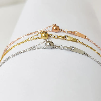 Modessie Adjustable Gold or Silver Plated Stainless Steel Chain Bracelets 18cm  For Women Wholesale Stainless Steel Jewelry Women Bracelets