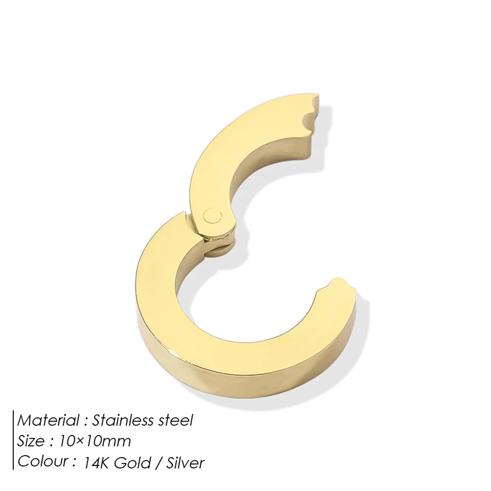 Modessie Stainless Steel Polished Design Round Cutout Clasp for DIY Bracelet Necklace Jewelry Making