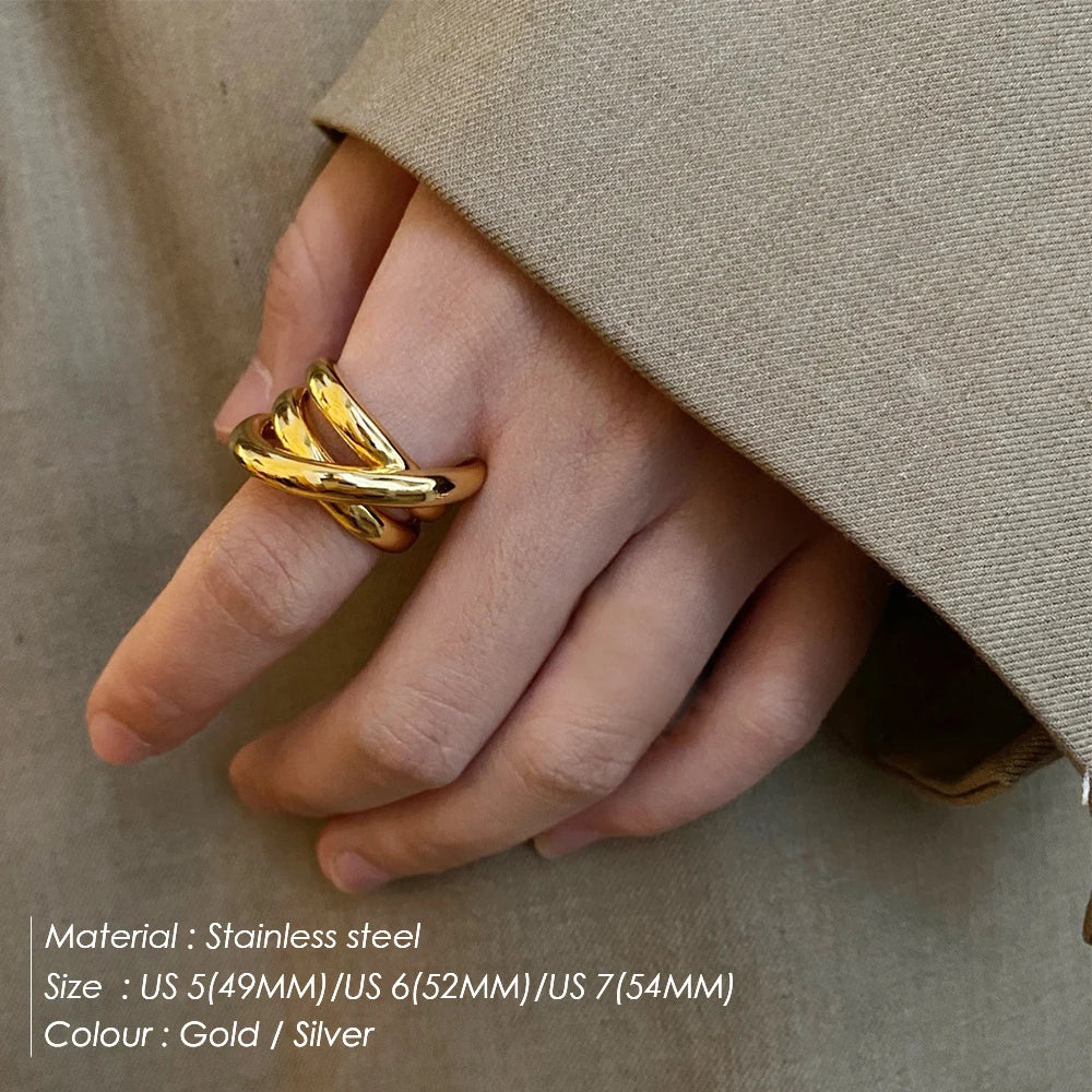 Modessie Gold/Silver Stainless Steel Ring for Women – Elegant, Durable, Everyday Fashion