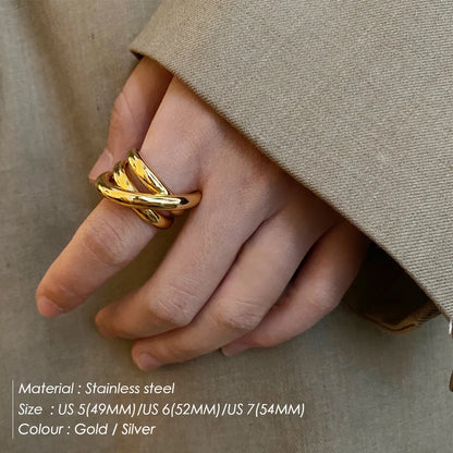 Modessie Gold/Silver Stainless Steel Ring for Women – Elegant, Durable, Everyday Fashion