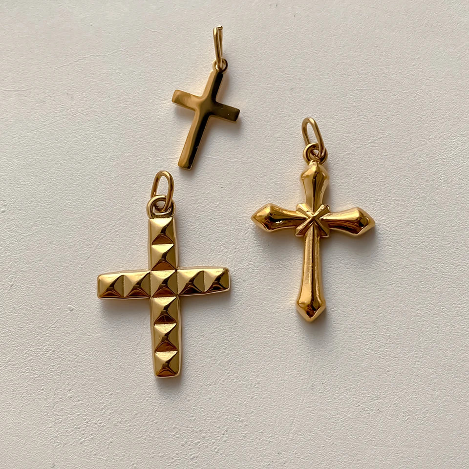 Modessie Stainless Steel Cross Charm Pendants For Bracelet Necklace Jewelry Accessories Diy Jewelry Making