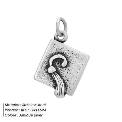 Modessie Fashion Boutique Jewelry Couple Silver Plated Small Pendant Simple Design Stainless Steel Accessories