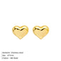 Modessie Golden Heart Earrings Set Stainless Steel Stud Piercing Earrings  Minimalist Style for Women's Jewelry