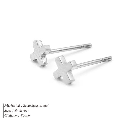 Modessie Girls Stainless Steel Stud Earrings for Women Office Small Round Earring Studs Minimalist Jewelry