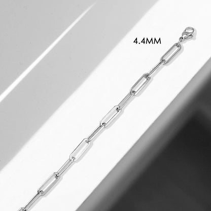 Modessie Silver Color Paperclip Link Chain Women Necklace Stainless Steel  Link chain Necklace Jewelry