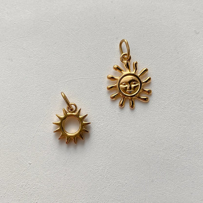 Modessie Star Sun Pendant Charms for Earrings Necklace Making Supplies Stainless Steel Gold-Plated  Diy