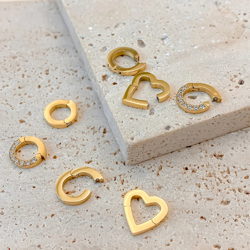 Modessie Stainless Steel Polished Design Round Cutout Clasp for DIY Bracelet Necklace Jewelry Making