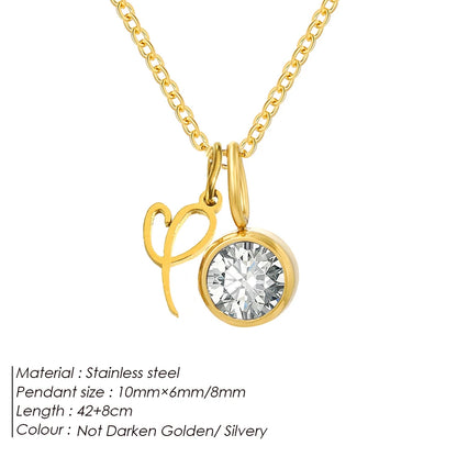 Modessie Light Luxury  Necklace Artistic Initials A-Z Pendant Ladies Minimalist Jewelry Gifts Stainless Steel Jewelry