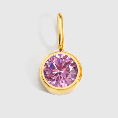 Modessie 12 Color Birthstone Pendant Month Zirconia Necklace Color Stone Accessories Birthday Gift