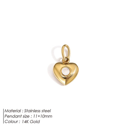 Modessie New Fashion Three-dimensional Tassel Heart Charm Pendant Stainless Steel Gold-Plated Necklace Homemade Accessories