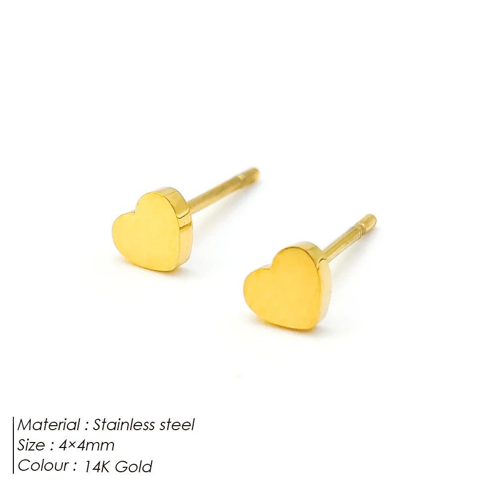 Modessie Girls Stainless Steel Stud Earrings for Women Office Small Round Earring Studs Minimalist Jewelry