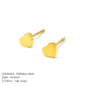 Modessie Golden Heart Earrings Set Stainless Steel Stud Piercing Earrings  Minimalist Style for Women's Jewelry