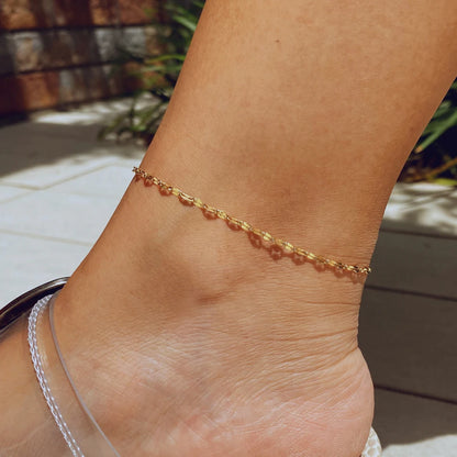 Stainless Steel Fish Lips Chain Anklet  For Women Summer Beach Foot Jewelry On The Leg Minimalist Anklets Female