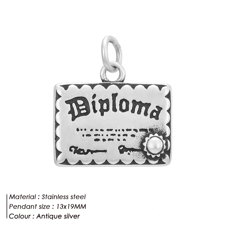 Modessie Fashion Boutique Jewelry Couple Silver Plated Small Pendant Simple Design Stainless Steel Accessories