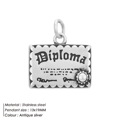 Modessie Fashion Boutique Jewelry Couple Silver Plated Small Pendant Simple Design Stainless Steel Accessories