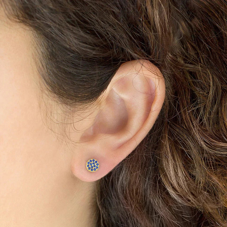 Modessie New Birthstone Pierced Earrings Zirconia Earrings Stainless Steel Jewelry Birthday Gift