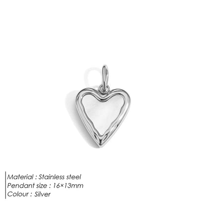 Modessie New Fashion Three-dimensional Tassel Heart Charm Pendant Stainless Steel Gold-Plated Necklace Homemade Accessories