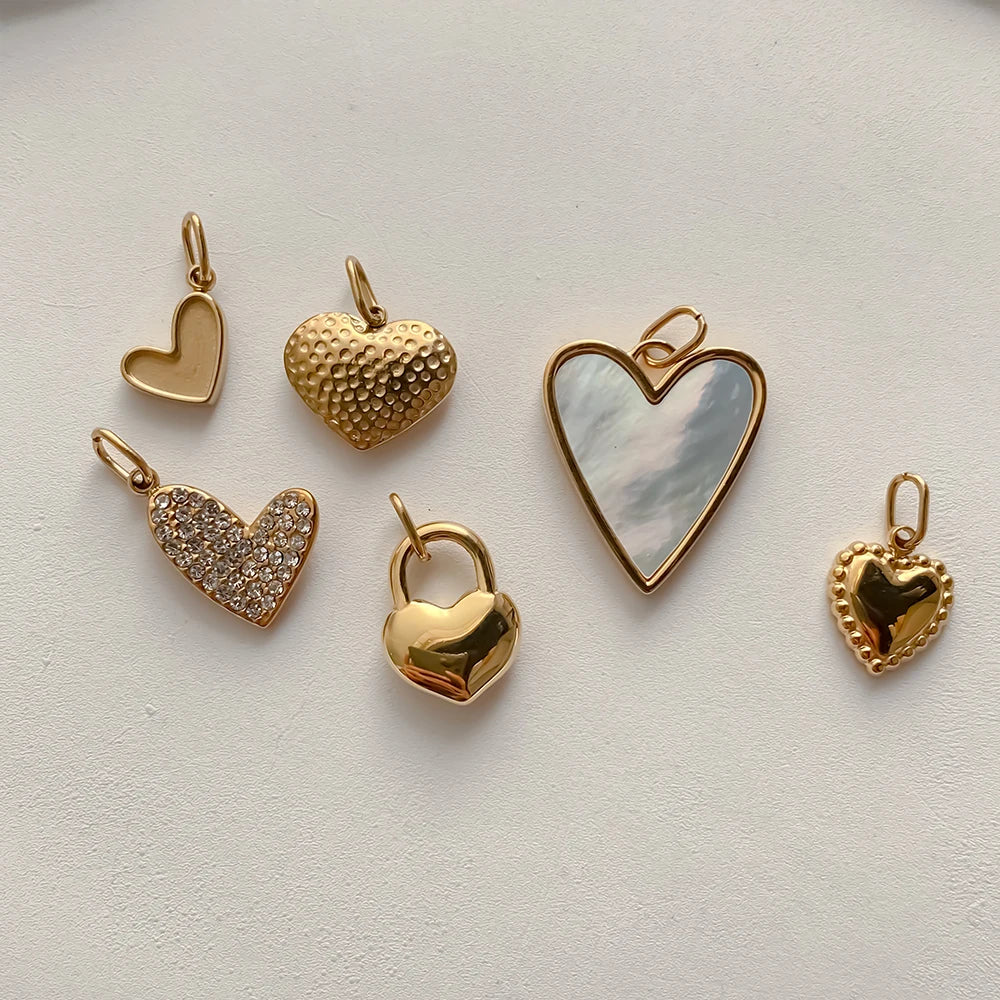 Modessie Bohemian Heart Charm Diy Earrings Bracelets Necklace Accessories  Making  Stainless Steel Jewelry