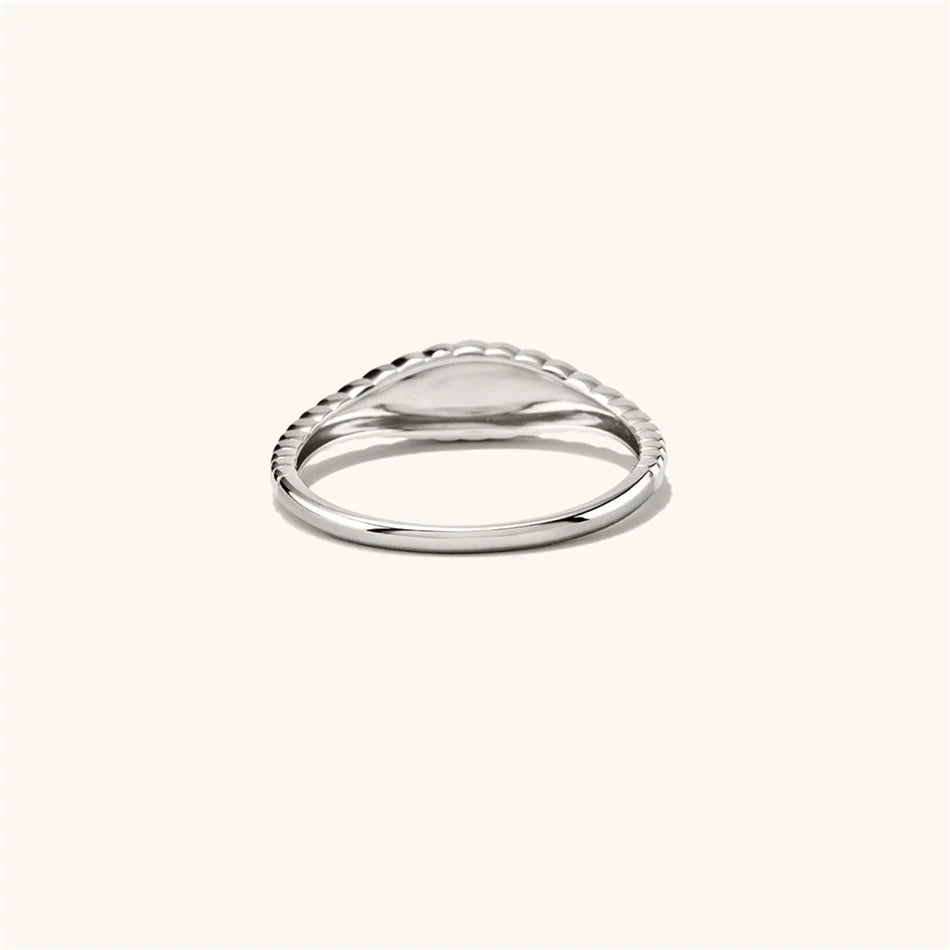 Modessie Simple Fashion Style Texture Ring Stainless Steel Tail Ring