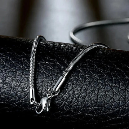 Modessie Silver Color Snake Chain Choker For Women Men Stainless Steel Necklace Minimalist Collar Jewelry  Party Gift