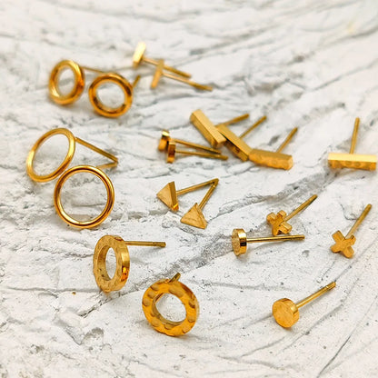 Modessie Girls Stainless Steel Stud Earrings for Women Office Small Round Earring Studs Minimalist Jewelry