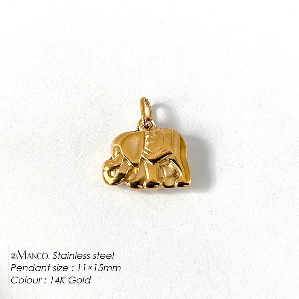 Modessie Stainless Steel Animal Snake Pendant Diy Charms for Necklace Bracelet Dangle  for Jewelry Making DIY Jewelry