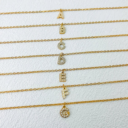 Modessie Stainless Steel Flat Snake Chain Initial Necklace Name Customized Choker Necklace Women's Jewelry