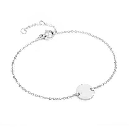 Modessie Stainless Steel Bracelets for Women Adjustable Chain Charm Bracelets Women Minimalist Round Bracelet Jewellery