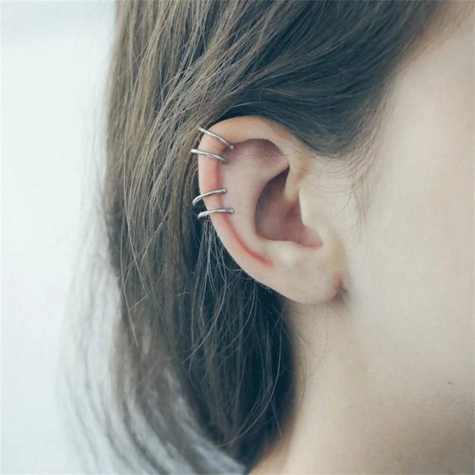 Modessie Trendy stainless steel ear cuff earrings for women clip on earrings without piercing ear cuff jewelry