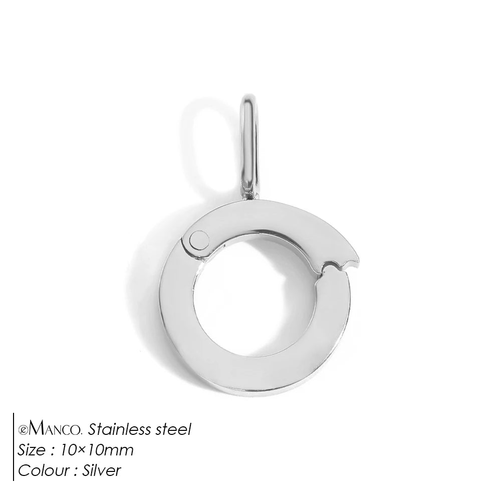 Modessie Stainless Steel Round Zirconia Heart Shape Mirror Polished Clasp for DIY Necklaces Bracelet Making