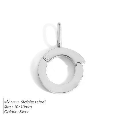 Modessie Stainless Steel Round Zirconia Heart Shape Mirror Polished Clasp for DIY Necklaces Bracelet Making