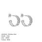 Modessie Stainless Steel Metal Chain Hoop Earrings For Women Fashion  Jewelry Temperament Girls Daily Wear Earrings