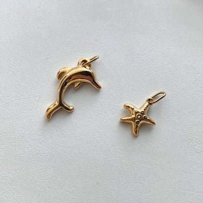 Modessie Fashion Marine Animals Charms Shell Fish Tail Hippocampus Japonicus Stainless Steel Pendants For Jewelry