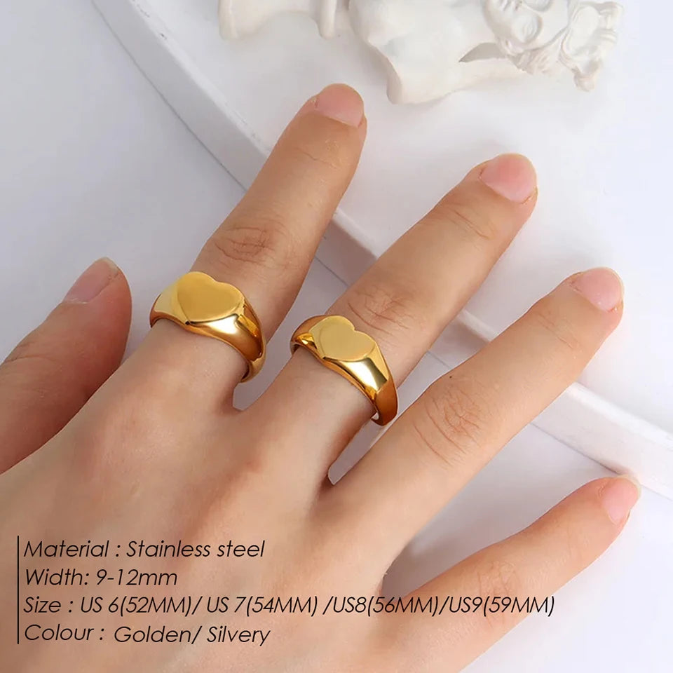 Modessie Women’s Stainless Steel Ring – Gold or Silver Plated, Waterproof, Tarnish-Resistant, Fashion Jewelry