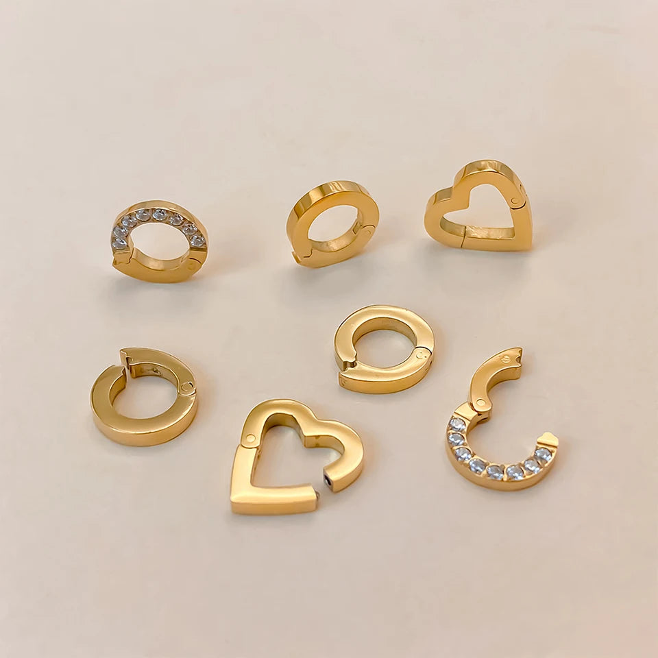 Modessie Stainless Steel Polished Design Round Cutout Clasp for DIY Bracelet Necklace Jewelry Making