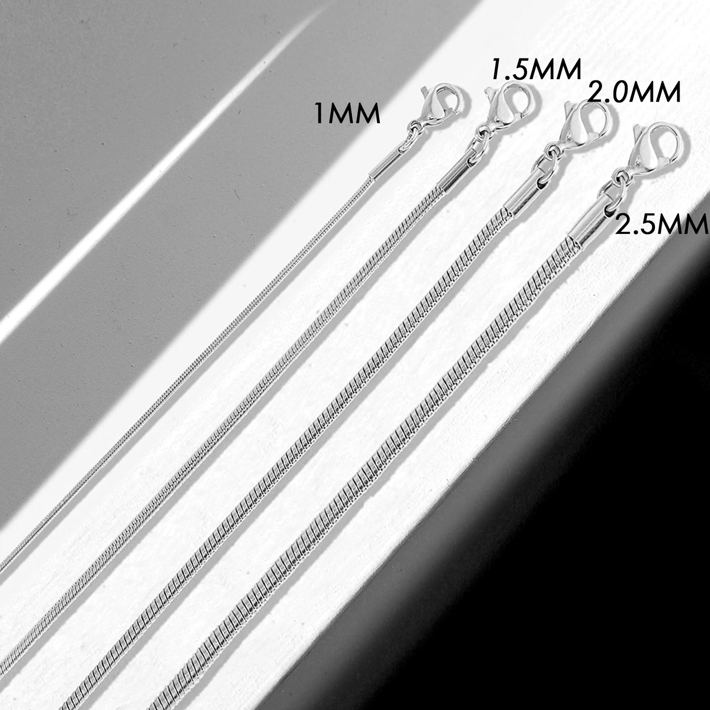 Modessie Silver Color Snake Chain Choker For Women Men Stainless Steel Necklace Minimalist Collar Jewelry  Party Gift