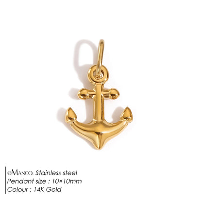 Modessie Fashion Marine Animals Charms Shell Fish Tail Hippocampus Japonicus Stainless Steel Pendants For Jewelry