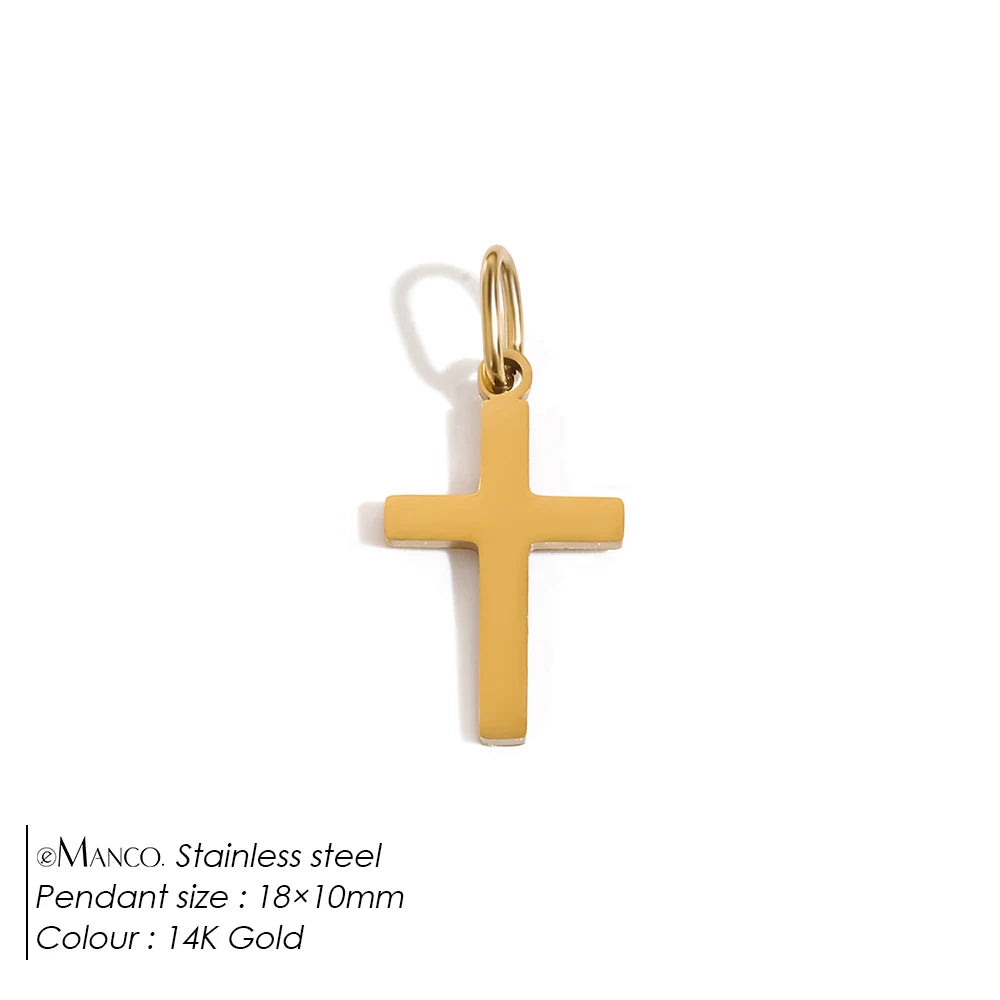 Modessie Stainless Steel Cross Charm Pendants For Bracelet Necklace Jewelry Accessories Diy Jewelry Making